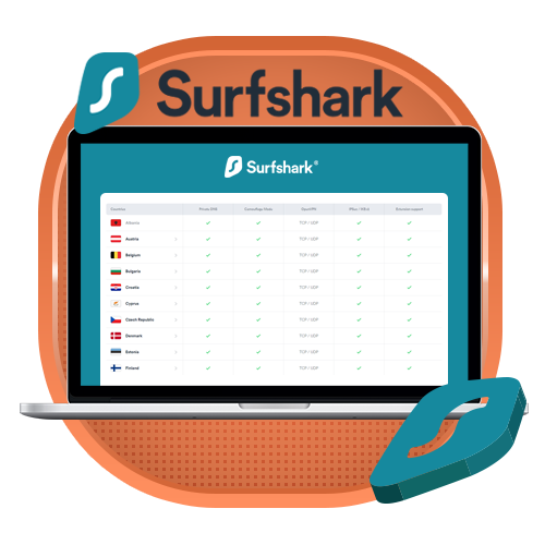 SurfShark servidores