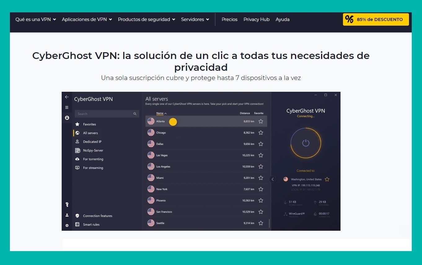 reseña CyberGhost VPN