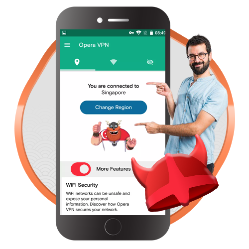 Opera VPN interfaz